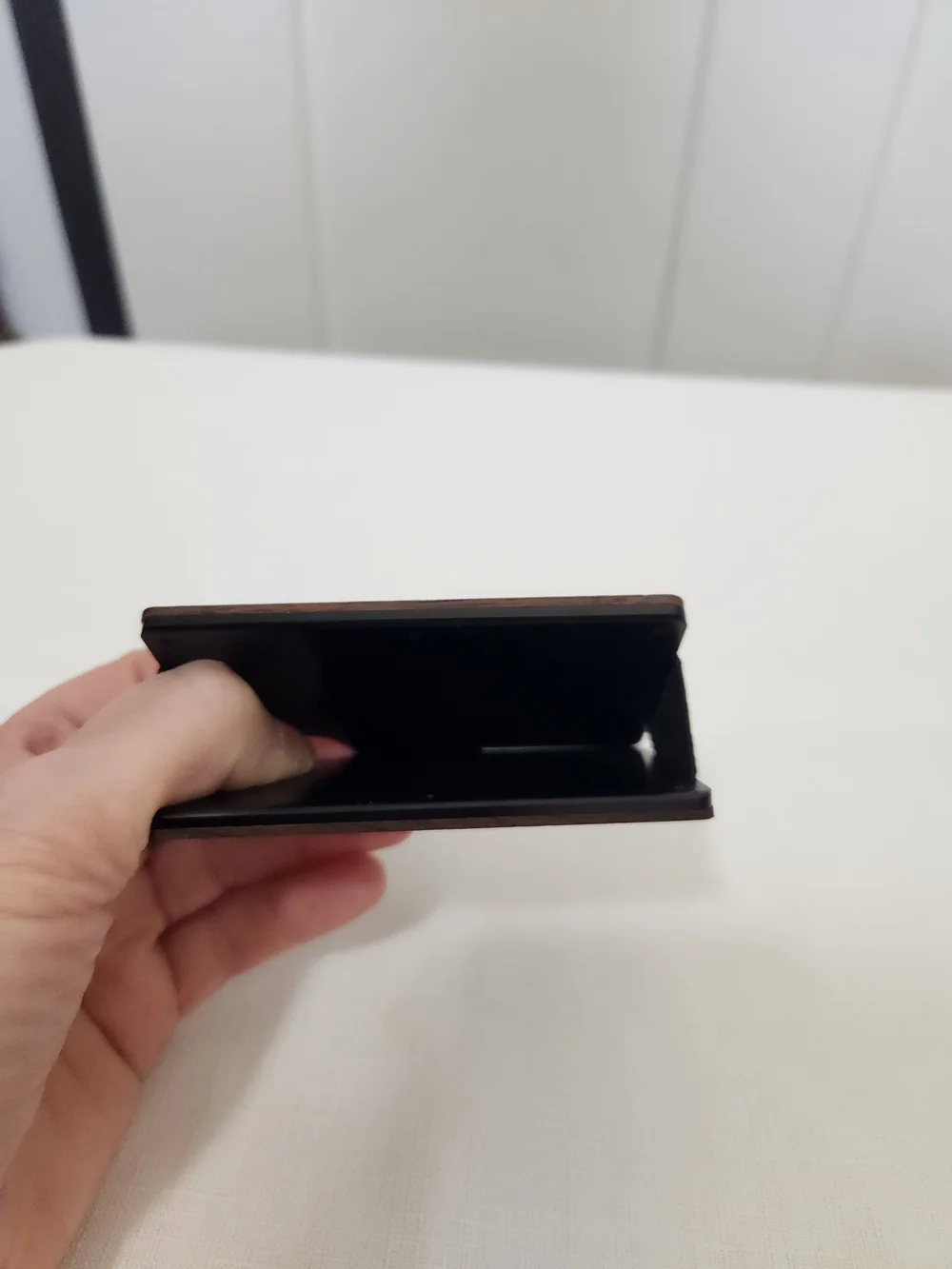 Wood and Black Minimalist Men's Card Holder Wallet
